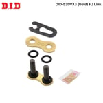 DID-520VX3 (GOLD) F J BİRLEŞTİRİCİ BAKLA / DID / KLİPSLİ BİRLEŞTİRİCİ BAKLA / APRILIA / PEGASO / 650cc