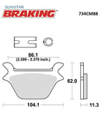 SİNTERLİ ARKA FREN BALATASI / HARLEY D. / XLH 1200 SPORTSTER / 1200cc / ARKA  / 1990-1991-1992-1993-1994-1995-1996-1997-1998-1999-2000-2001-2002-2003