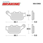 SİNTERLİ ARKA FREN BALATASI / HONDA / FORESIGHT 250 / 250cc / ARKA (KALINLIK 9 MM)  / 2000-2001-2002-2003-2004-2005-2006-2007