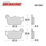 SİNTERLİ ARKA FREN BALATASI / KAWASAKI / KX 450 F / 450cc / ARKA / 2006-2007-2008-2009-2010-2011-2012-2013-2014-2015-2016-2017-2018-2019-2020-2021