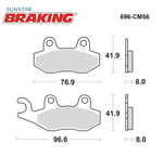 SİNTERLİ FREN BALATASI / TRIUMPH / SPEED TRIPLE / R / S / RS / 1050cc / ARKA  / 2005-2006-2007-2008-2009-2010-2011-2012-2013-2014-2015-2016-2017-2018-2019-2020-2021