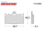 SİNTERLİ ÖN FREN BALATASI / KAWASAKI / ZZR / 1100cc / ÖN İKİ TAKIM KULLANIR / 1990-1991-1992-1993-1994-1995-1996-1997-1998-1999-2000-2001
