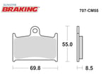 SİNTERLİ ÖN FREN BALATASI / TRIUMPH / ROCKET 3 / 2300cc / ÖN İKİ TAKIM KULLANIR / 2004-2005-2006-2007-2008-2009-2010-2011-2012-2013-2014-2015
