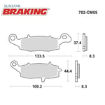 SİNTERLİ SOL ÖN FREN BALATASI / KAWASAKI / VN CLASSIC / CUSTOM / 900cc / ÖN / 2006-2007-2008-2009-2010-2011-2012-2013-2014-2015-2016