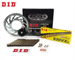 ZİNCİR DİŞLİ SETİ - HONDA CB 250R (250 CC)  - (2022-2025) / DID ZİNCİRLİ SET / ZİNCİR : DID-520VX3 (GOLD)-110 / DİŞLİ : (14T -38T) - ARKA DİŞLİ (ORJ+2) / HONDA / CB 250R / 250cc