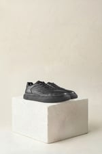 Karaden 1943 Erkek Hakiki Deri Siyah Sneaker & Spor Ayakkabı