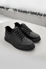 Karaden 1943 Erkek Hakiki Deri Siyah Sneaker & Spor Ayakkabı
