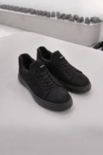 Karaden 1943 Erkek Hakiki Nubuk Deri Siyah Sneaker & Spor Ayakkabı