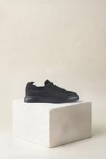 Karaden 1943 Erkek Hakiki Nubuk Deri Siyah Sneaker & Spor Ayakkabı