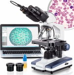 AmScope 40X-2500X LED Dijital Binoküler Bileşik Mikroskop 5MP Kamera