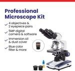AmScope 40X-2500X LED Dijital Binoküler Bileşik Mikroskop 5MP Kamera