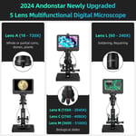 Andonstar AD266S 20X-5000X HDMI Dijital Mikroskop, 5 Lens 2160P