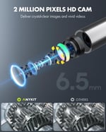 Anykit 360 Derece Eklemli Motorlu Boroskop 6.6mm - 1.5m Kablo