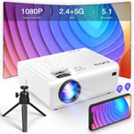 Auking Projektör - WiFi ve Bluetooth - 5G 1080P - 4K Destekli, 6D/4P