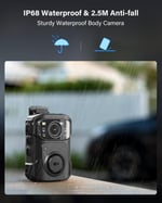Boblov B4K5 256GB 4K Vücut Kamerası, 3400mAh IP68 Su Geçirmez GPS