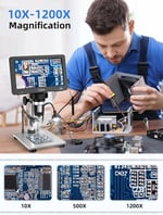 Elikliv 7 Inc LCD Dijital Mikroskop 1200X, 1080P 12MP Hassas Odaklama