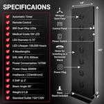 EXESAS Kırmızı Işık Terapisi Cihazı, Tüm Vücut İçin, 630nm, 660nm, 810nm ve 850nm (800 LED)