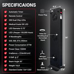 EXESAS Kırmızı Işık Terapisi Cihazı, Tüm Vücut İçin, 630nm, 660nm, 810nm ve 850nm (200 LED)