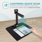 IRIScan Desk 6 Pro A3 Kitap ve Belge Tarayıcı, OCR, 138 Dil Desteği, Siyah, 13MP