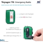 Kaito Voyager V2 En İyi NOAA Taşınabilir Güneş Enerjili/El Kranklı AM/FM Radyo