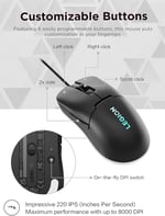 Lenovo Legion M300s RGB Kablolu Oyun Mouse - 8.000 DPI Ayarlanabilir Sensör