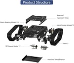 LewanSoul Tank Vagon Şasi Kiti, Amortisörlü Robot, 2WD Motorlu