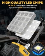 LIVOWALNY Kablosuz LED Çalışma Lambası, Dewalt 20V Batarya ile Uyumlu, 112W