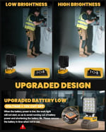 LIVOWALNY Kablosuz LED Çalışma Lambası, Dewalt 20V Batarya ile Uyumlu, 112W