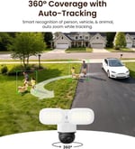REOLINK TrackFlex Floodlight WiFi, 4K 360° PTZ Çift Lensli Projektör Kamera 6X Hibrit Zoom