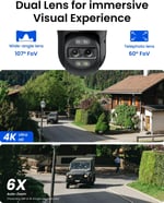 REOLINK TrackMix PoE Çift Lensli PTZ Güvenlik Kamerası 6X Hibrit Zoom 4K - Siyah