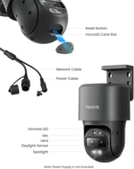 REOLINK TrackMix PoE Çift Lensli PTZ Güvenlik Kamerası 6X Hibrit Zoom 4K - Siyah