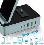 Tacelary 8'i 1 arada 100W Alüminyum Alaşımlı Şarj İstasyonu - Mavi