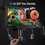 TOMLOV TM3K-3D IPS Dijital Mikroskop, Manyetik Çift Lensli 3K UHD HDMI/USB