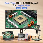 TOMLOV TriL107 3 Lensli Dijital Mikroskop: 14 LED Işıklı, 18 cm 2K IPS HDMI