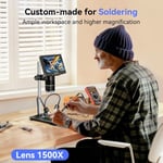 TOMLOV TriL107 3 Lensli Dijital Mikroskop: 14 LED Işıklı, 18 cm 2K IPS HDMI