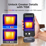 TOPDON TC002 iOS için Termal Kamera 256 x 192 IR Yüksek Çözünürlük - Gri