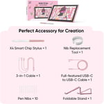 XP-Pen Artist 12 3. Nesil 11.9 Inc Ekranlı Çizim Tableti, Pembe, 16K Kalem, X4