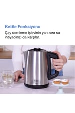 Chailand Çay Makinesi Inox Çelik Demlikli 1.8L Gizli Rezistans Otomatik Kapanma Çaycı
