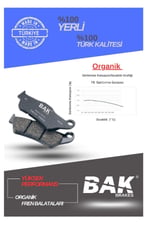 BAK ORGANİK ARKA BALATA TAKIMI RKS VRS 125 / FRECCİA 125 - 150