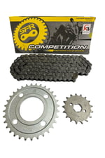 CG PERFORMANSLI ZİNCİR DİŞLİ SETİ - ÖN 17T + ARKA 32T + SFR ZİNCİR 428H x 110L CG - KUBA ÇİTA