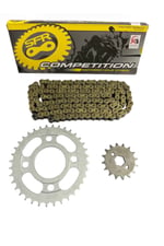 CG PERFORMANSLI ZİNCİR DİŞLİ SETİ ÖN 16T/ARKA 36T + SFR GOLD ORİNGLİ ZİNCİR 428Hx128L CG - KUBA ÇİTA