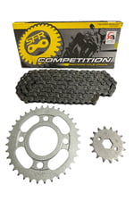 CG PERFORMANSLI ZİNCİR DİŞLİ SETİ - ÖN 16T + ARKA 36T + SFR ZİNCİR 428H x 110L CG - KUBA ÇİTA