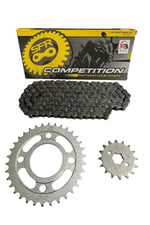 CG PERFORMANSLI ZİNCİR DİŞLİ SETİ - ÖN 16T + ARKA 34T + SFR ZİNCİR 428H x 110L CG - KUBA ÇİTA