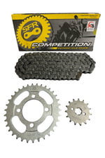 CUB PERFORMANSLI ZİNCİR DİŞLİ SETİ - ÖN 15T + ARKA 34T + SFR ZİNCİR 428H x 110L CUB - SFC