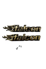 FALCON CG MOTOSİKLET DEPO YAZISI GOLD SAĞ SOL İKİ TARAF İÇİN (4 TANE VİDASI DAHİLDİR)
