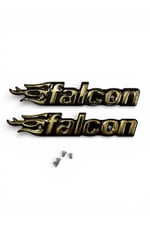 FALCON CG MOTOSİKLET DEPO YAZISI GOLD SAĞ SOL İKİ TARAF İÇİN (4 TANE VİDASI DAHİLDİR)