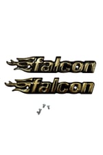 FALCON CG MOTOSİKLET DEPO YAZISI GOLD SAĞ SOL İKİ TARAF İÇİN (4 TANE VİDASI DAHİLDİR)
