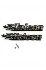 FALCON CG MOTOSİKLET DEPO YAZISI SİYAH SAĞ SOL İKİ TARAF İÇİN (4 TANE VİDASI DAHİLDİR)