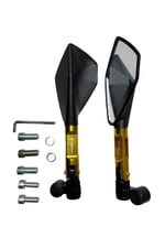 GOLD RİZOMA UNİVERSAL MOTOSİKLET SPOR AYNA TAKIM CNC [TÜM MODELLERE UYUMLU]