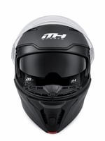 MAT SİYAH MOTOSİKLET KASKI ÇENE AÇILIR [GÜNEŞ VİZÖRLÜ] MH HELMET 